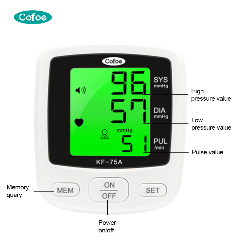 KF-75A Large Cuff Blood Pressure Monitor For Small Arms