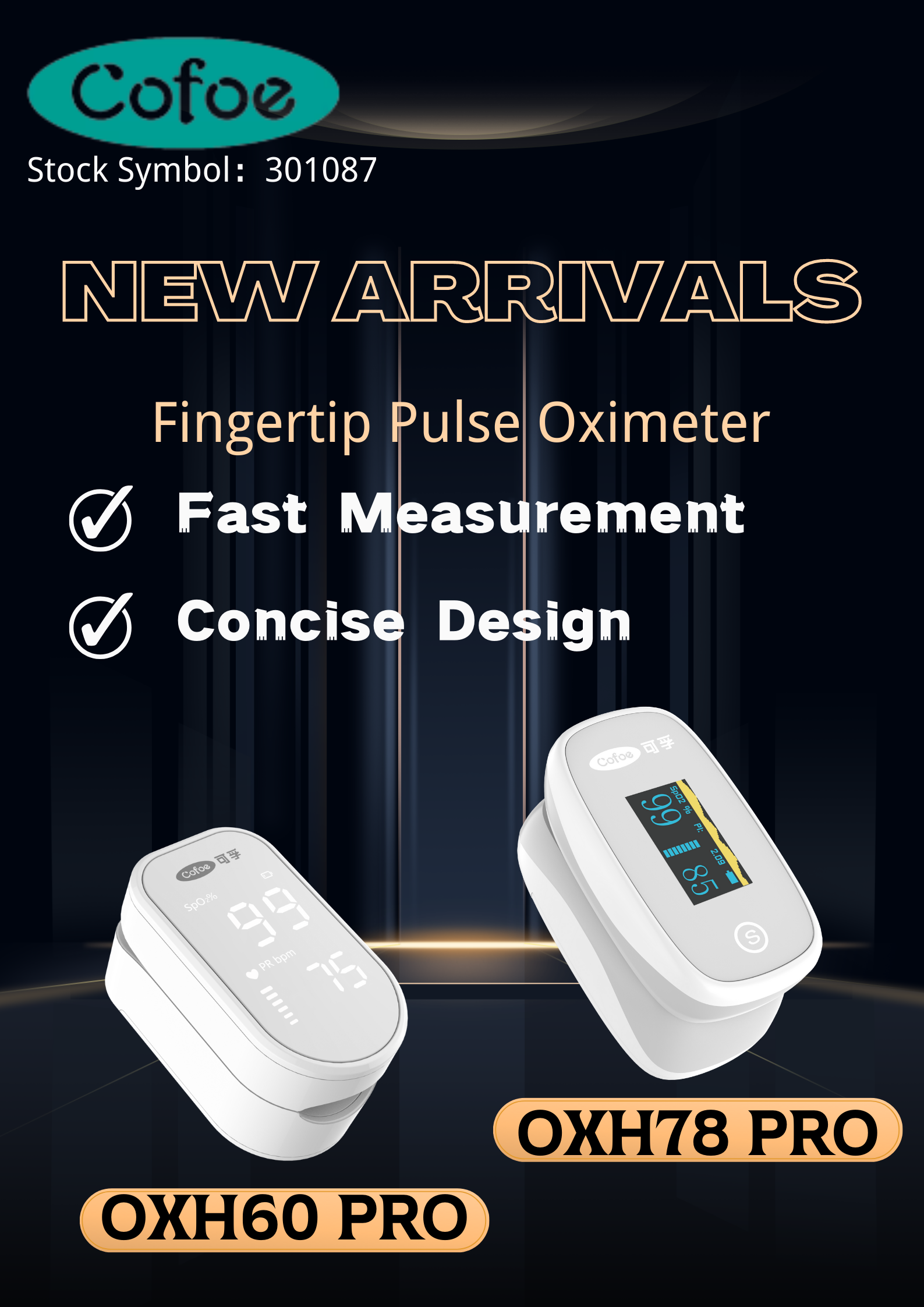 OXH88 Fingertip Pulse Oximeter OLED Screen